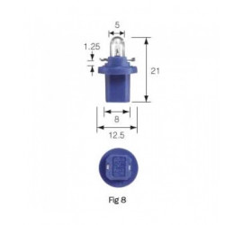 Ampoule de tableau de bord 12V 1.2W BX8.5d Bleue