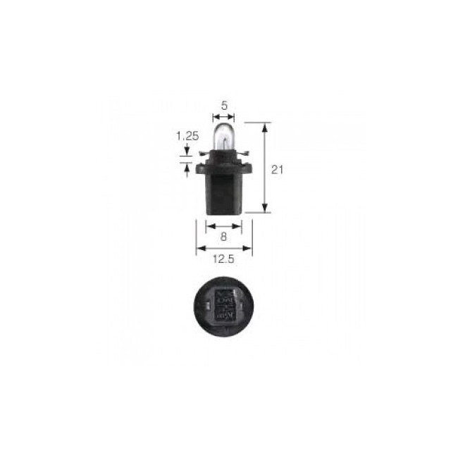 Ampoule de tableau de bord 12V 1.2W B8.5D Noir
