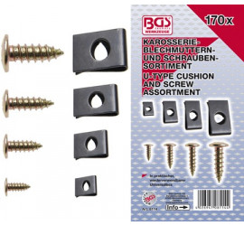 Assortment of 170 screws and staples