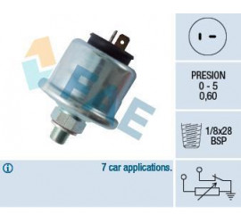 Transmetteur / sonde de pression d'huile 0.6 bar 1/8x28 BSP
