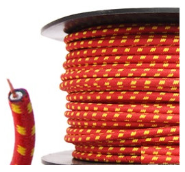 Fil PVC d'allumage revêtement coton (Rouge/Jaune)