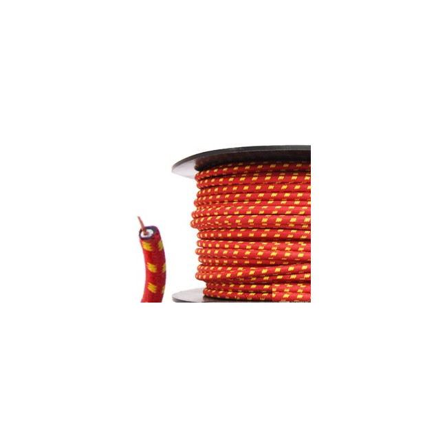 Fil PVC d'allumage revêtement coton (Rouge/Jaune)