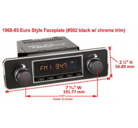 Facade radio RetroSound Black and Chrome