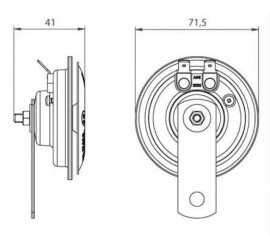 Audible warning device (horn) round diameter 70mm 12V