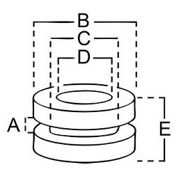 Contraseña de caucho de 14 mm de diámetro tabique