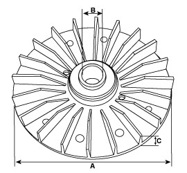 Ventilateur 12 pales, diamètre 154mm