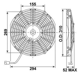 Ventilateur SPAL aspirant 310mm 1390m3/H