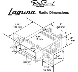 Classic Car Radio RetroSound Laguna kind Chrome