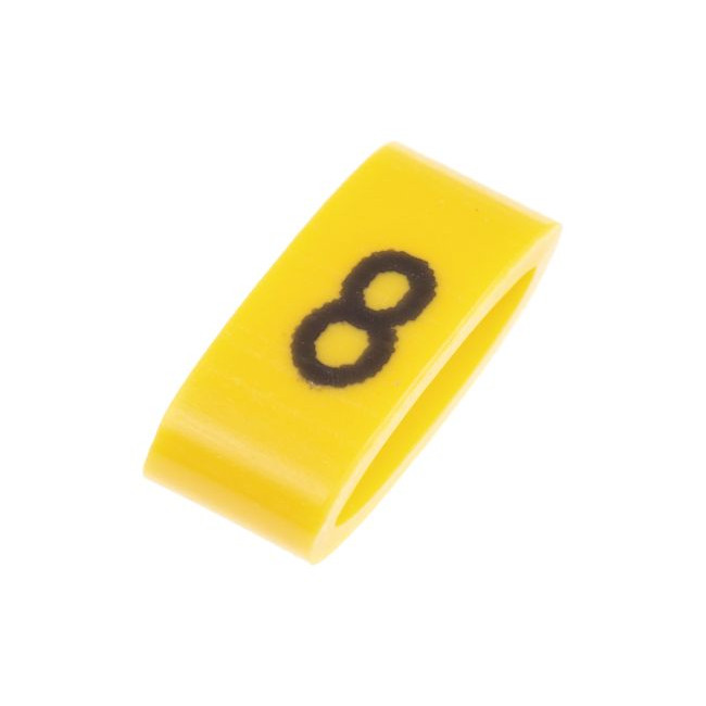 Marqueur de câble jaune à enfiler pour fil de 1.7 à 3.6mm² / 0 à 9