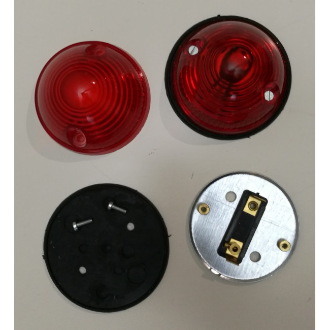 Pair of red round lights diameter 70 mm