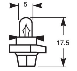 Ampoule de tableau de bord 12V 1.5W BX8.4d Beige