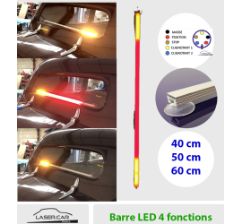 Barre LED multi-fonctions  veilleuse, stop, clignotants pour lunette arrière 