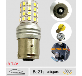 Ampoule longues portée / anti brouillard 6 ou 12V LED - BA21S