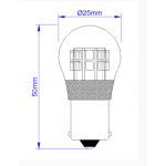 Ampoule LED BAY15D P21/5W 12V pour véhicule positif à la masse