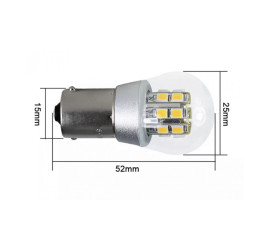 Ampoule LED BA15S P21/5W blanche 6/12V