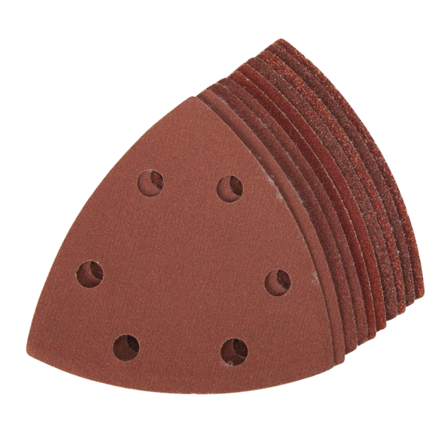 Feuilles abrasives triangulaires auto-agrippantes 90 mm, 10 pcs