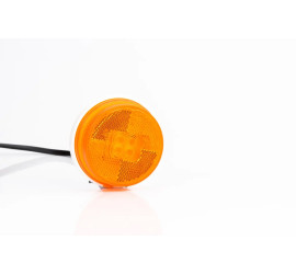 Feu de gabarit LED rond 12-36V orange Fixation à plat, avec catadioptre
