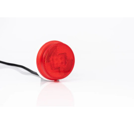 Feu de gabarit LED rond 12-36V rouge Fixation à plat, avec catadioptre