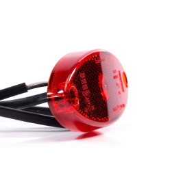 Feu de gabarit LED ovale rouge Câble 0,5m / fixation à plat