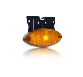 Feu de gabarit LED ovale orange Câble 0,5m / fixation à 90°