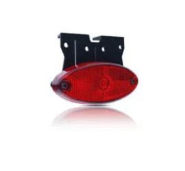 Feu de gabarit LED ovale rouge Connecteur 2x1,50mm² 0,5m / fix. à 90°