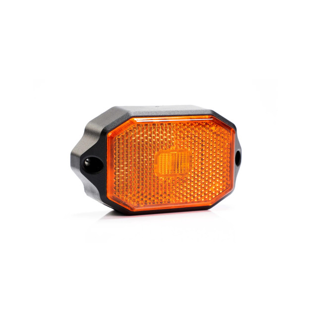 Feu de gabarit LED hexagonal orange Fixation à plat