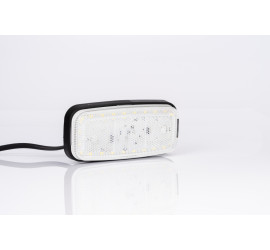 Feu de gabarit rect. LED 12-36V blanc Connecteur 2x1,50mm² 0,5m / fix. à plat