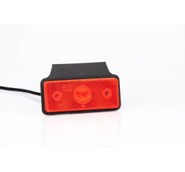 Feu de gabarit LED rect. rouge Câble 2x0,75mm² / fix. à 90°