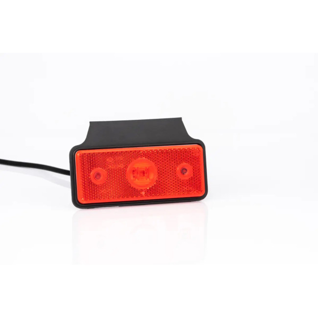 Feu de gabarit LED rect. rouge Câble 2x0,75mm² / fix. à 90°