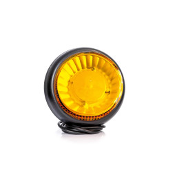 Gyro LED orange 12/36V rotatif Montage à plat (3 vis), câble 1.5m