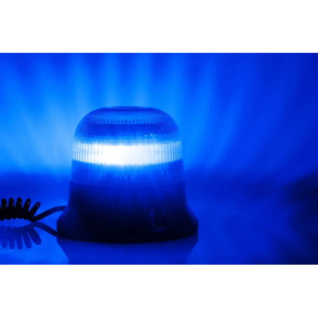 Gyro LED bleu 12/36V double flash Magnétique, allume-cigare, spiralé 7,8m