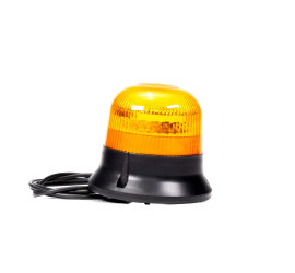 Gyro LED orange 12/36V simple flash Montage à plat (3 vis), câble 1.5m