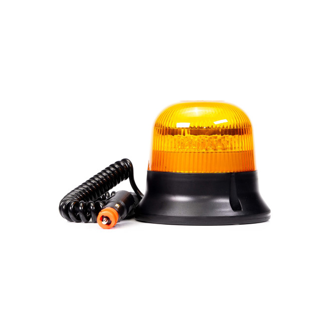 Gyro LED orange 12/36V simple flash Magnétique, allume-cigare, spiralé 7,8m