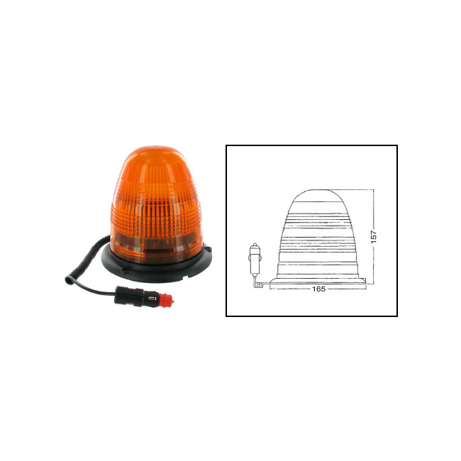 Gyrophare LED 12V / 24V magnétique orange
