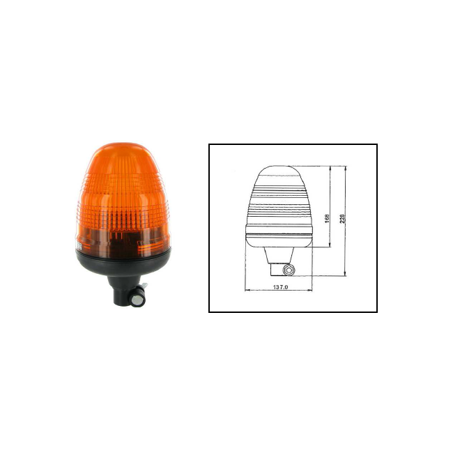 tubo de luz LED naranja de emergencia de 12V / 24V