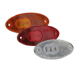 2 LED-Markierungsleuchte rot oval 12 / 24V
