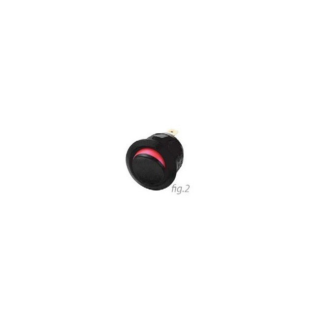 Interruptor marcador rojo mini negro + Encendido-apagado