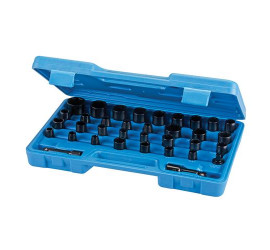 Box of 35 sockets for impact wrench