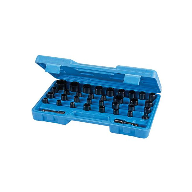 Box of 35 sockets for impact wrench