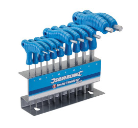 Set of 10 hexagonal wrenches T-handle 2-10 mm